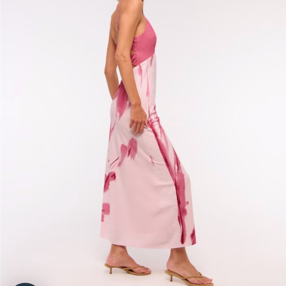 Abercrombie & Fitch Pink and White Maxi Dress - Picture 6 of 8